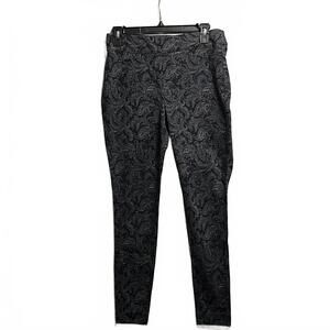 Chicos Wlomen's Pants Size 0R (US Size 4) Ponte Knit Navy Paisley